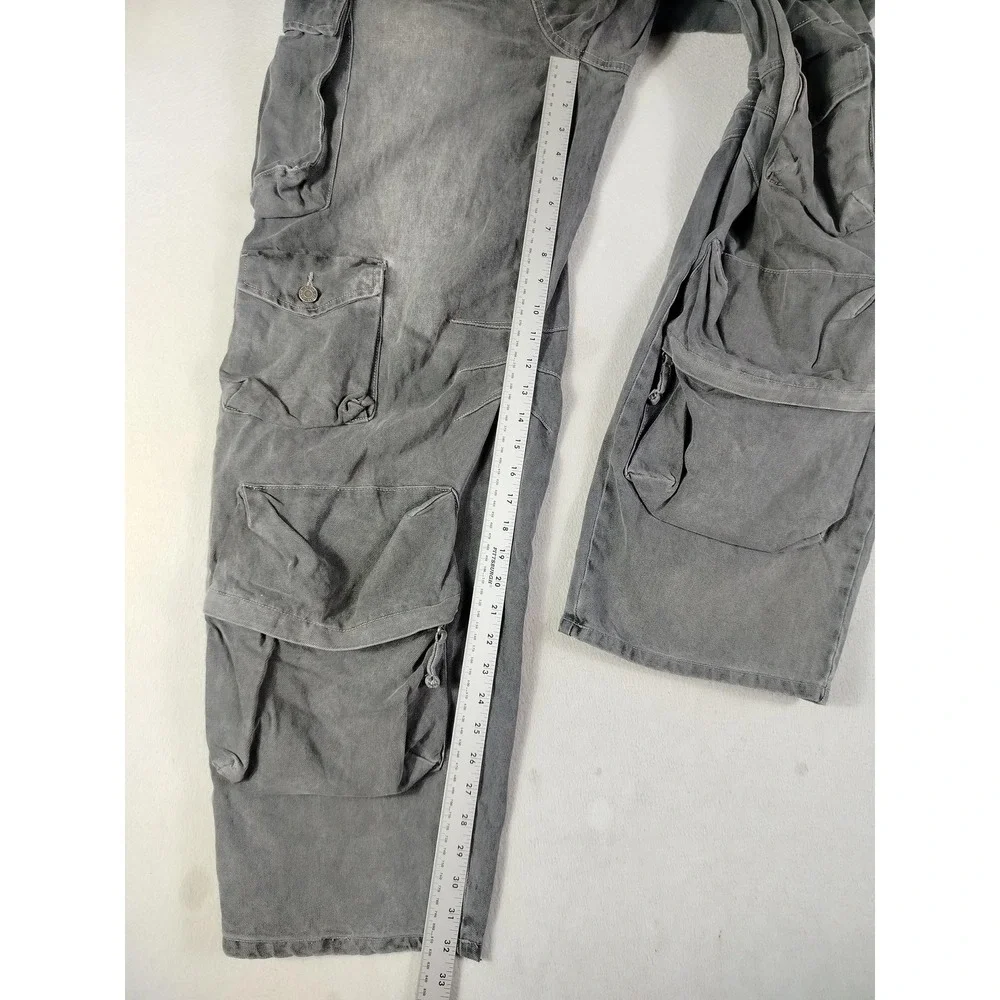AFRM Jeans Womens 26 Gray Parker Cargo Baggy Streetwear Rave Wear Parachute Y2K